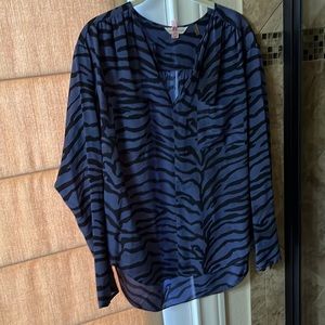 Blue long sleeve zebra print